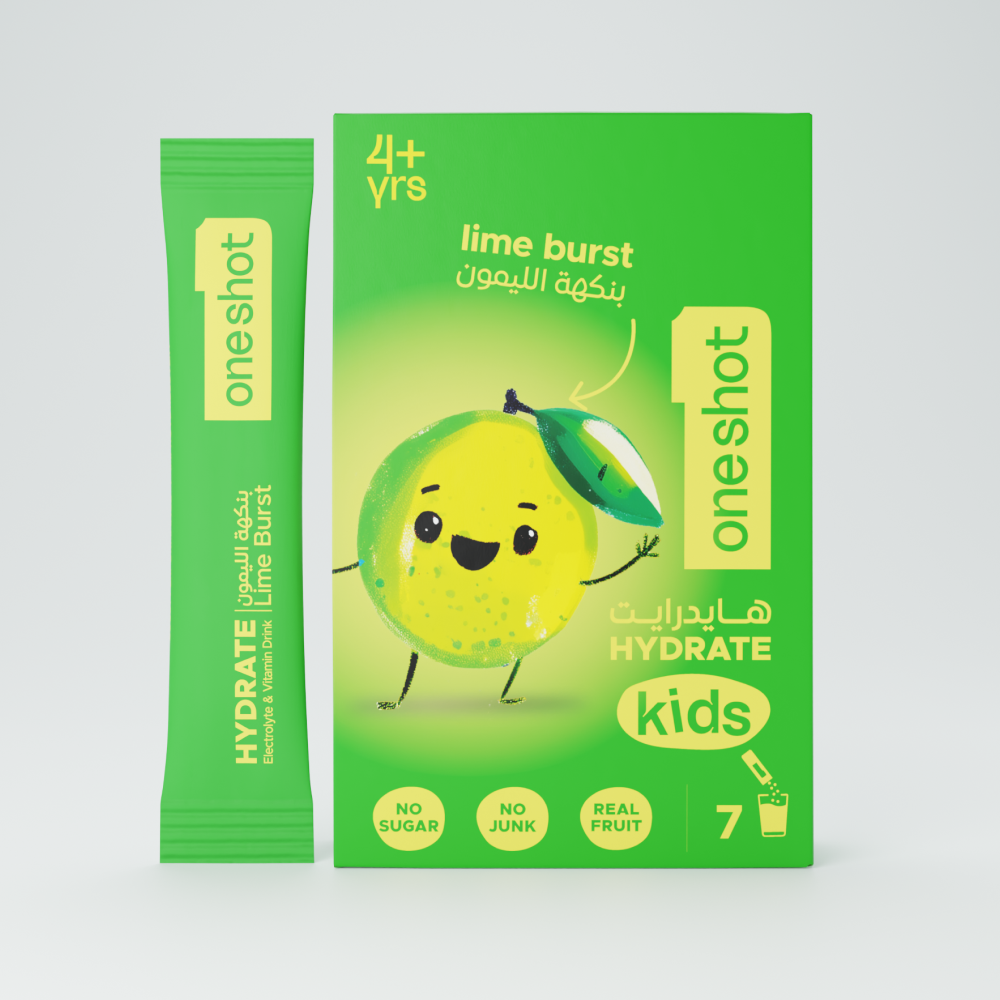 oneshot Hydrate premium electrolyte powder sticks – hydration drink mix with all 6 essential electrolytes, 4 vitamins, zinc. Zero sugar, no junk, no artificial additives. Healthy lifestyle drink with natural color, flavoring, and great taste! Safe for your kids 4 years+