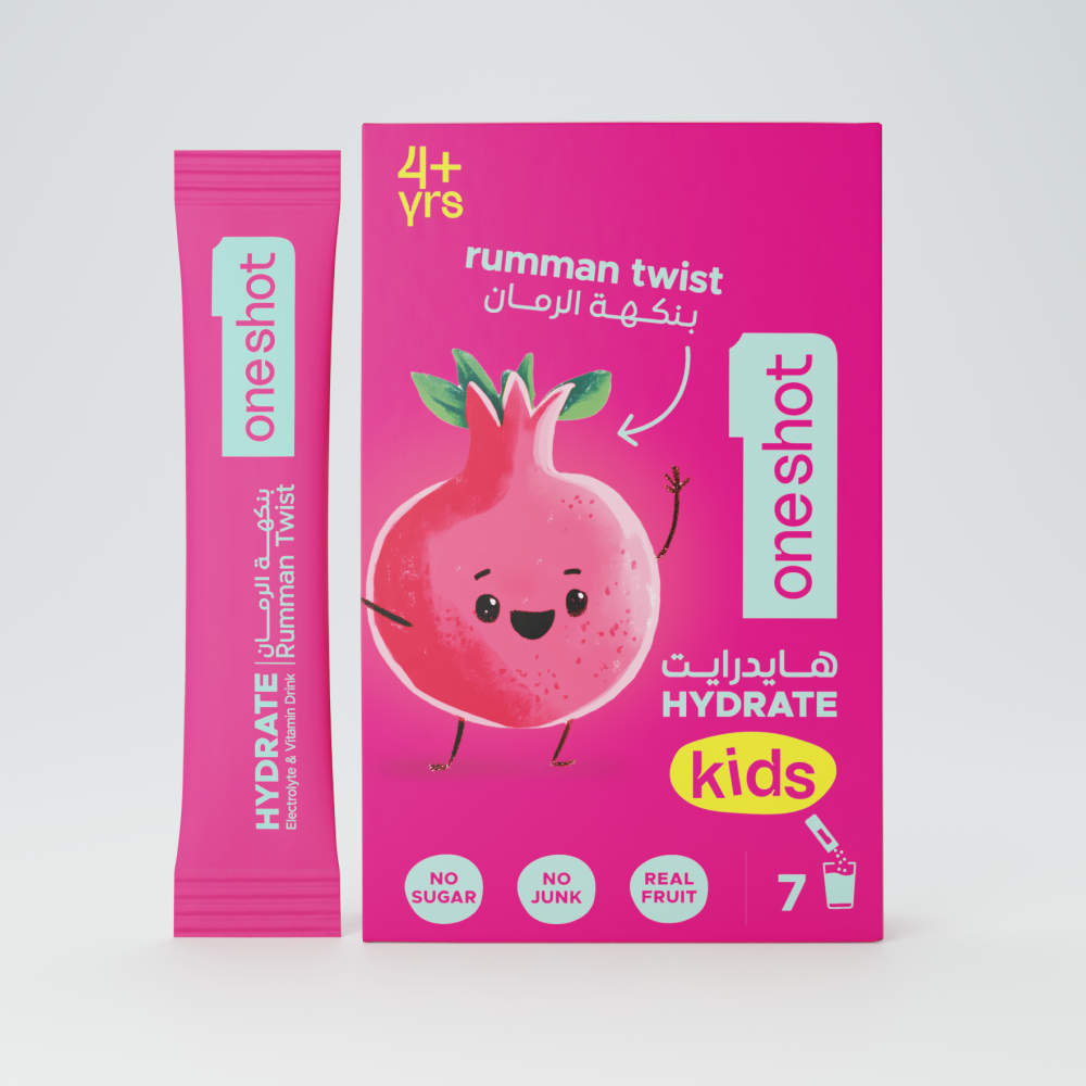 oneshot Hydrate premium electrolyte powder sticks – hydration drink mix with all 6 essential electrolytes, 4 vitamins, zinc. Zero sugar, no junk, no artificial additives. Healthy lifestyle drink with natural color, flavoring, and great taste! Safe for your kids 4 years+