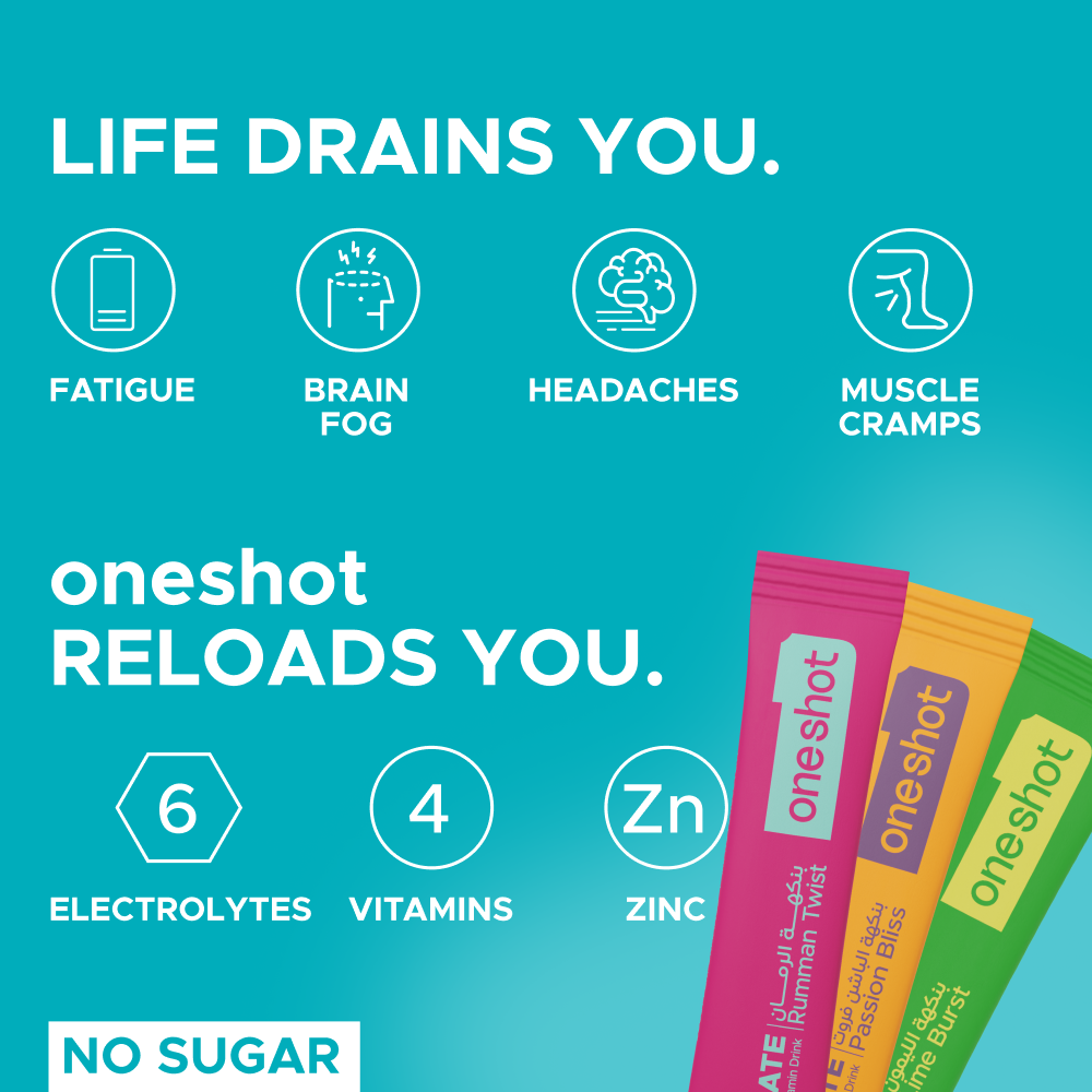 OneShot Hydrate Variety Pack comparison chart showing how oneshot compares to other electrolyte drinks