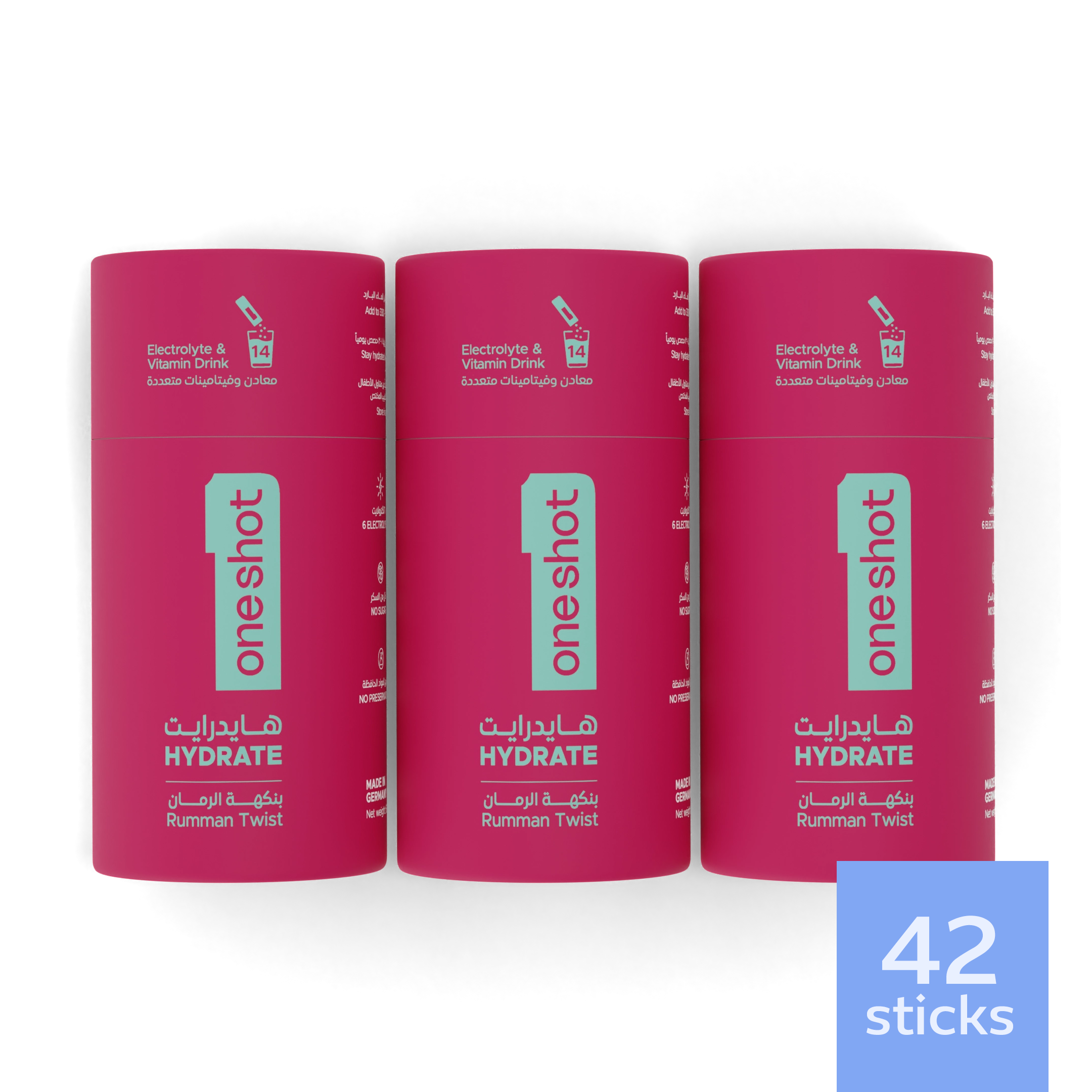 oneshot Hydrate premium electrolyte powder sticks – hydration drink mix with all 6 essential electrolytes, 4 vitamins, zinc. Zero sugar, no junk, no artificial additives. Healthy lifestyle drink with natural color, flavoring, and great taste!