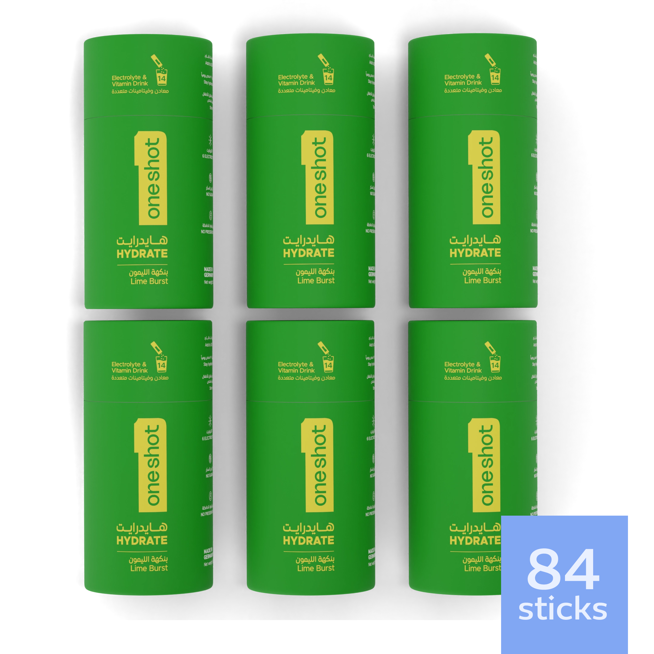 oneshot Hydrate premium electrolyte powder sticks – hydration drink mix with all 6 essential electrolytes, 4 vitamins, zinc. Zero sugar, no junk, no artificial additives. Healthy lifestyle drink with natural color, flavoring, and great taste!