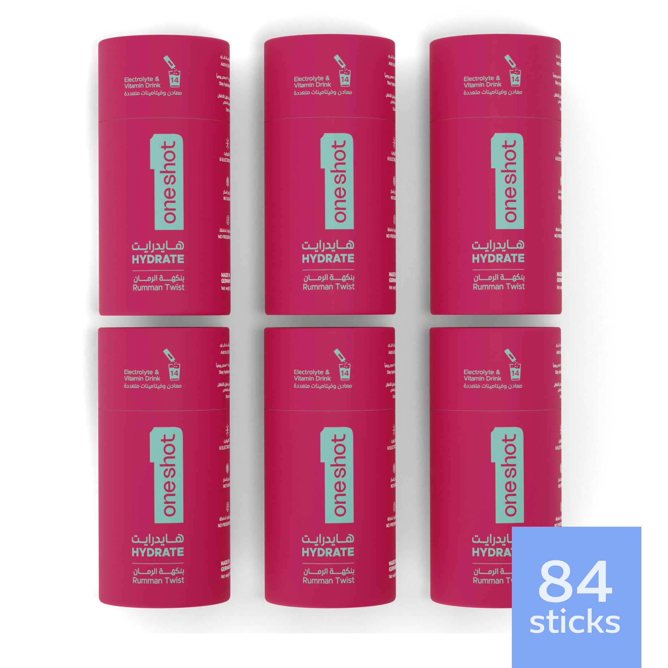 oneshot Hydrate premium electrolyte powder sticks – hydration drink mix with all 6 essential electrolytes, 4 vitamins, zinc. Zero sugar, no junk, no artificial additives. Healthy lifestyle drink with natural color, flavoring, and great taste!