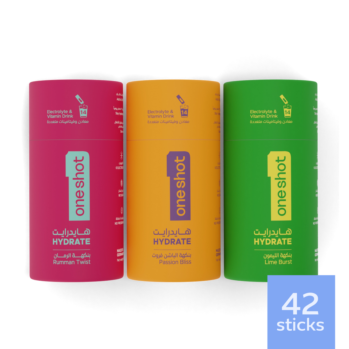 oneshot Daily Hydration, Sugar Free electrolytes and vitamin mix